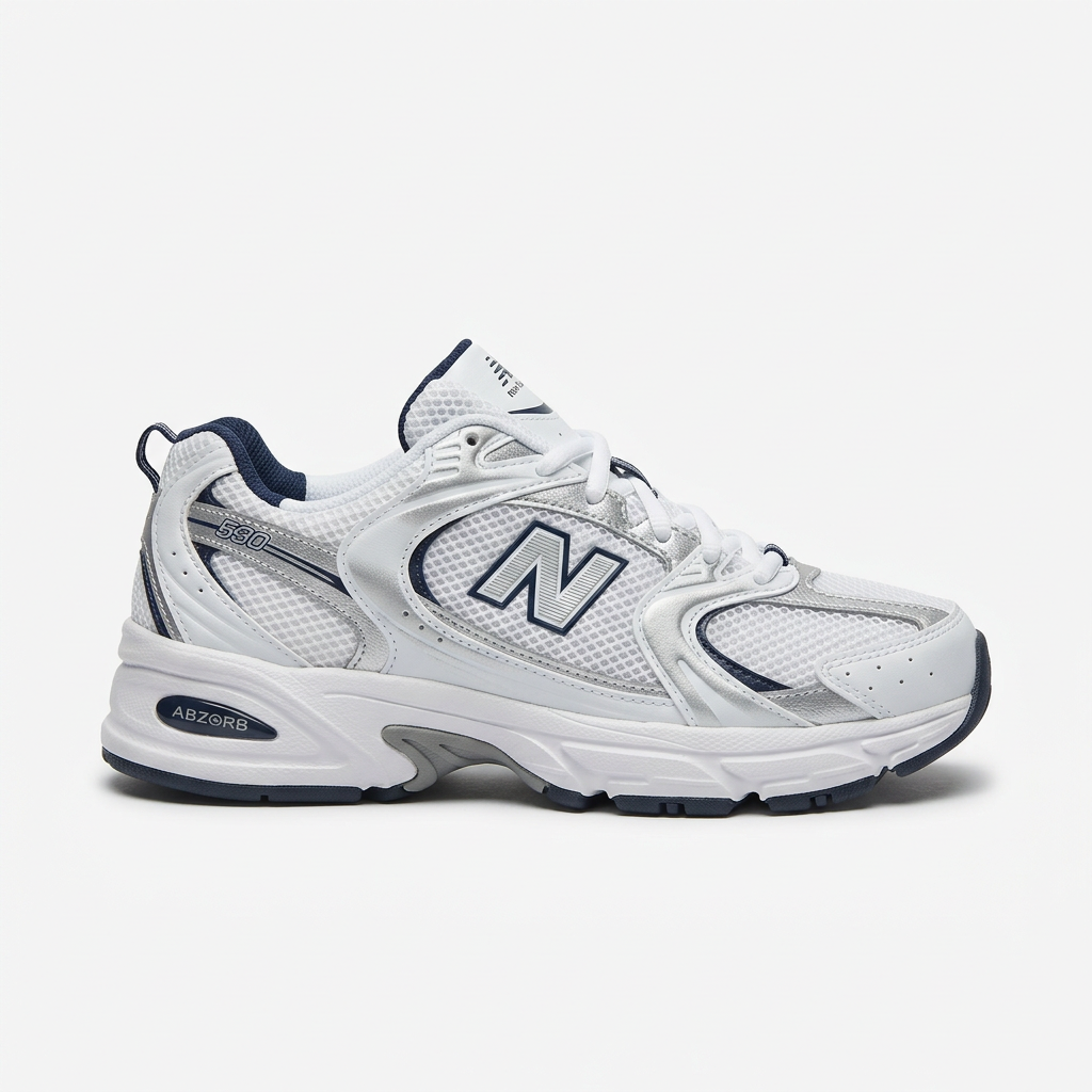 New Balance 530 White Silver Navy
